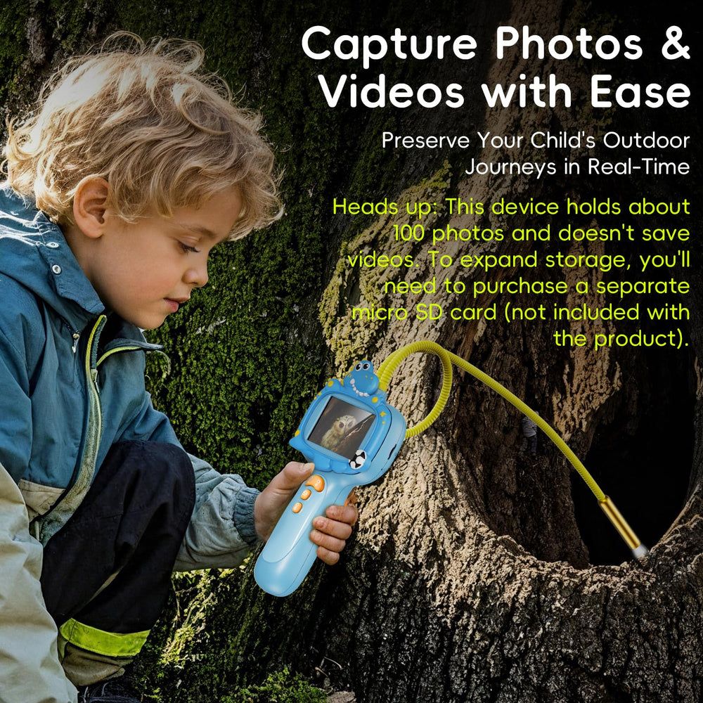 Kids Borescope flexible hose reaches tight spaces for inspections.