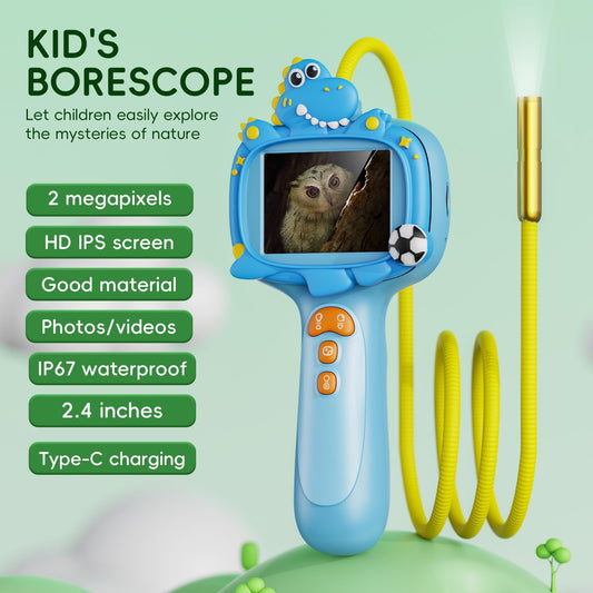 Kids Borescope night vision with LED lights reveals hidden details after dark.