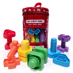 KIDS KORNER jumbo nuts and bolts with colored shapes for sorting and fine motor play