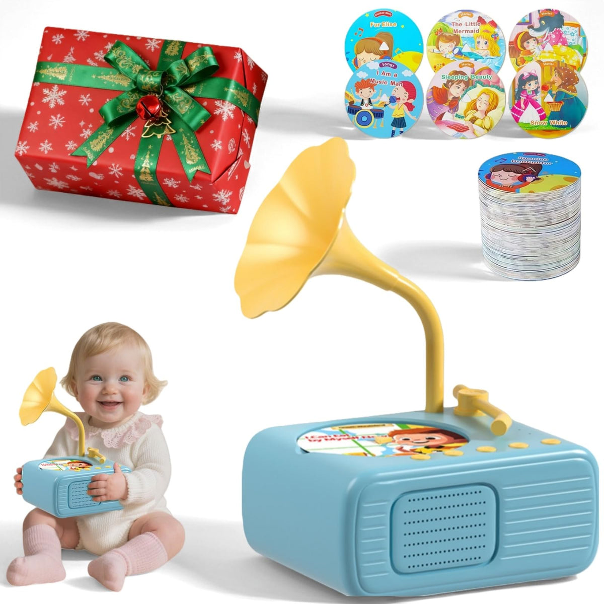 Kids Phonograph with 96 cards supporting early literacy and storytelling
