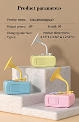 Kids Phonograph soft card material reduces sharp edges during play