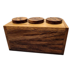 Kids Play 3-Wheel Combination Secret Lock Puzzle Box inside dimensions, fits small gifts and keepsakes.