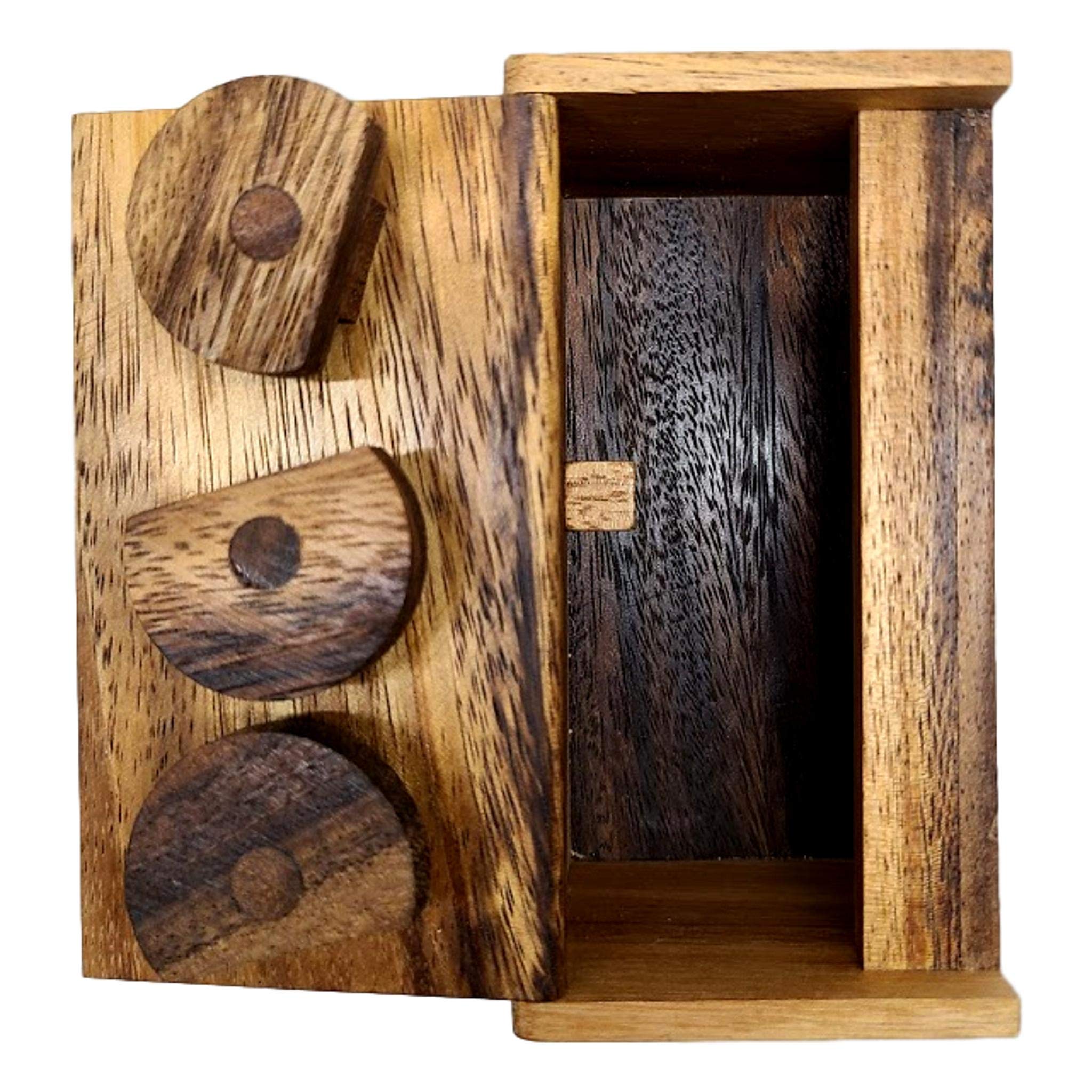 Kids Play 3-Wheel Combination Secret Lock Puzzle Box three wheels alignment, showcasing the puzzle mechanism.