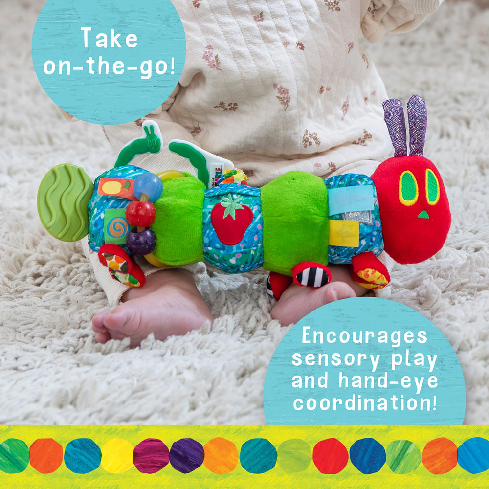 World of Eric Carle Caterpillar crinkle fabric enhances tactile exploration and sensory play