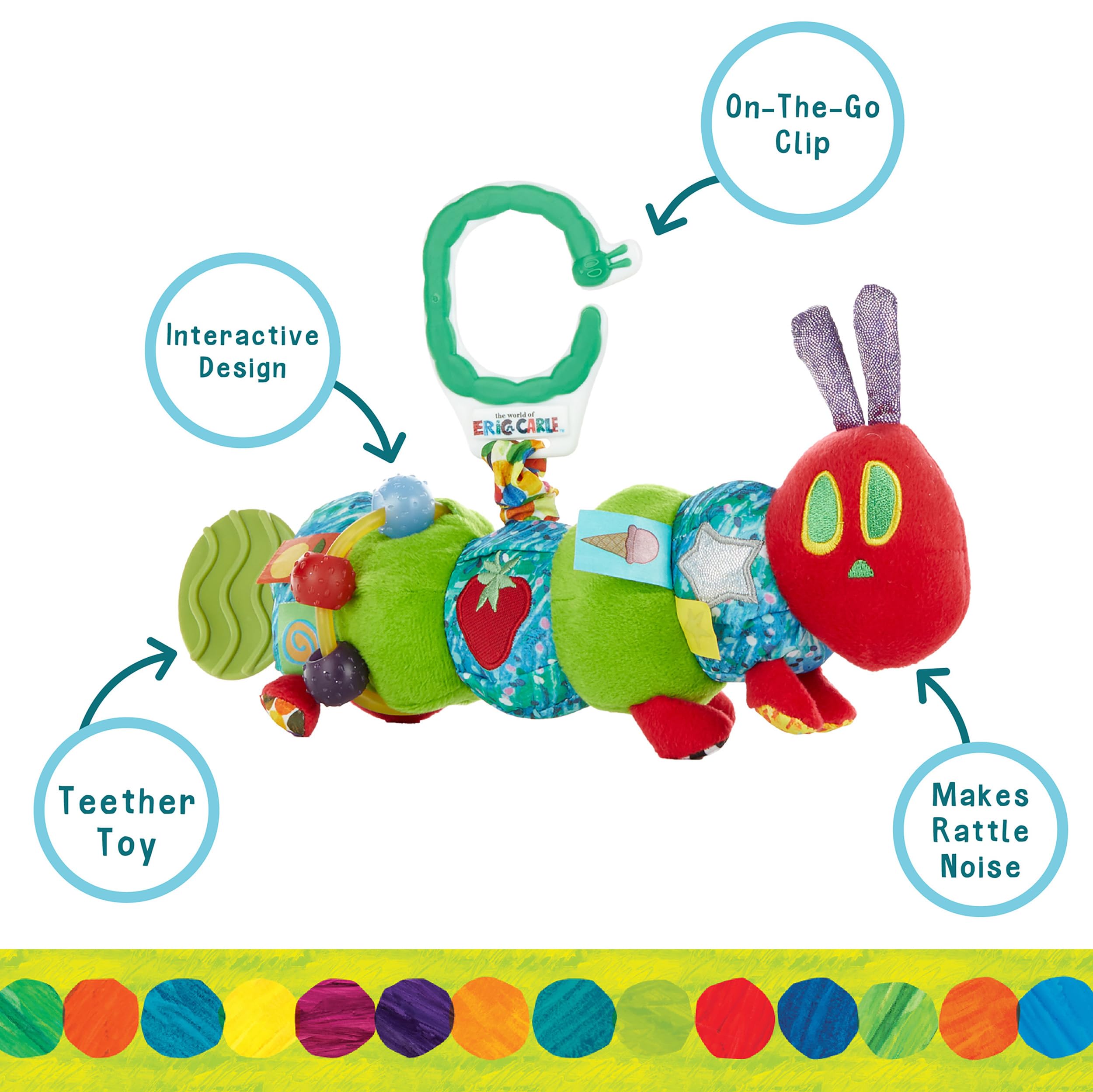 World of Eric Carle Caterpillar jingle rattle adds gentle sounds for playful discovery