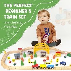 KIDS TOYLAND storage box keeps train pieces organized after play