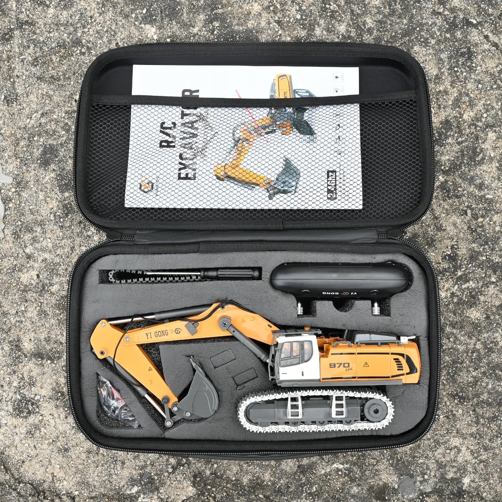 KidsFaves dual battery pack powering the excavator for extended play