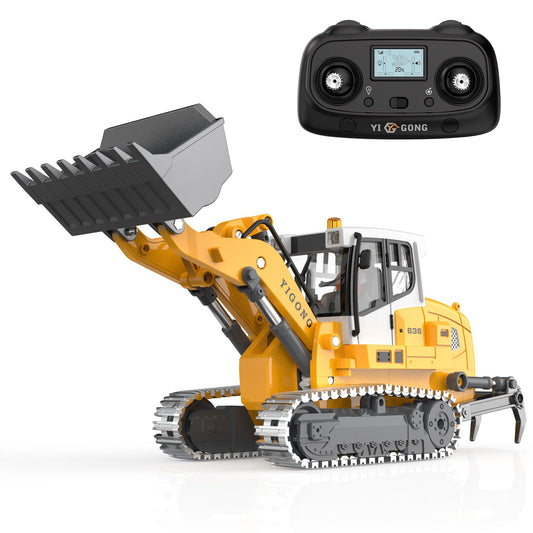 KidsFaves Pro-Grade remote bulldozer main unit showcases sturdy construction for long-lasting play.