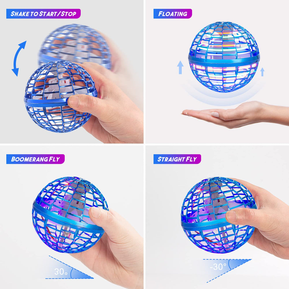 Kidsjoy Fly Orb Hover Ball blue indoor play demonstrates easy, light interaction in small spaces