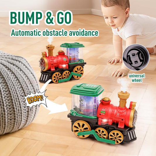KidsMind steam locomotive showing bump-and-go action and movement.