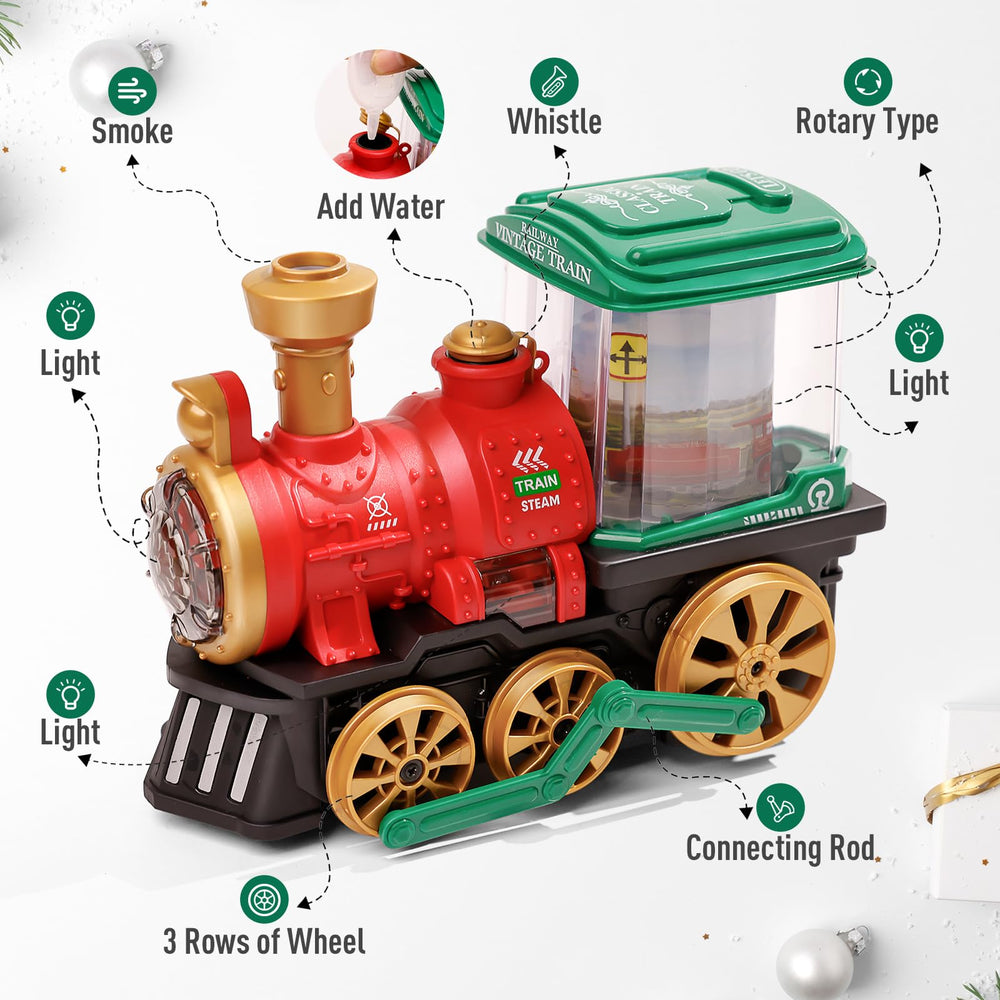 KidsMind train toy emitting safe smoke for realistic play scenes.