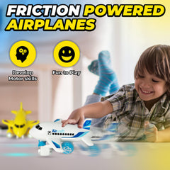 KIDSTHRILL light grey airplane toy, front view, safe rounded design.