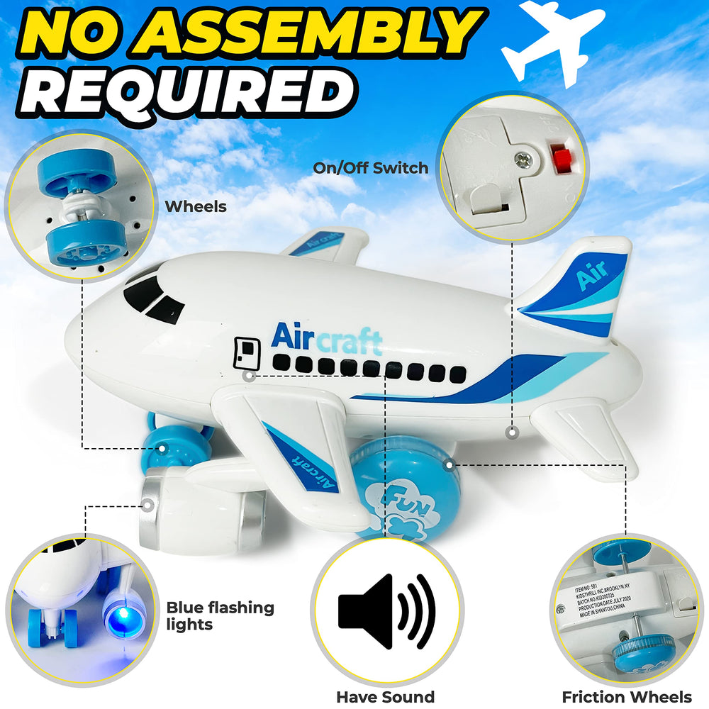 KIDSTHRILL push and go airplane toy, action shot of quick start.