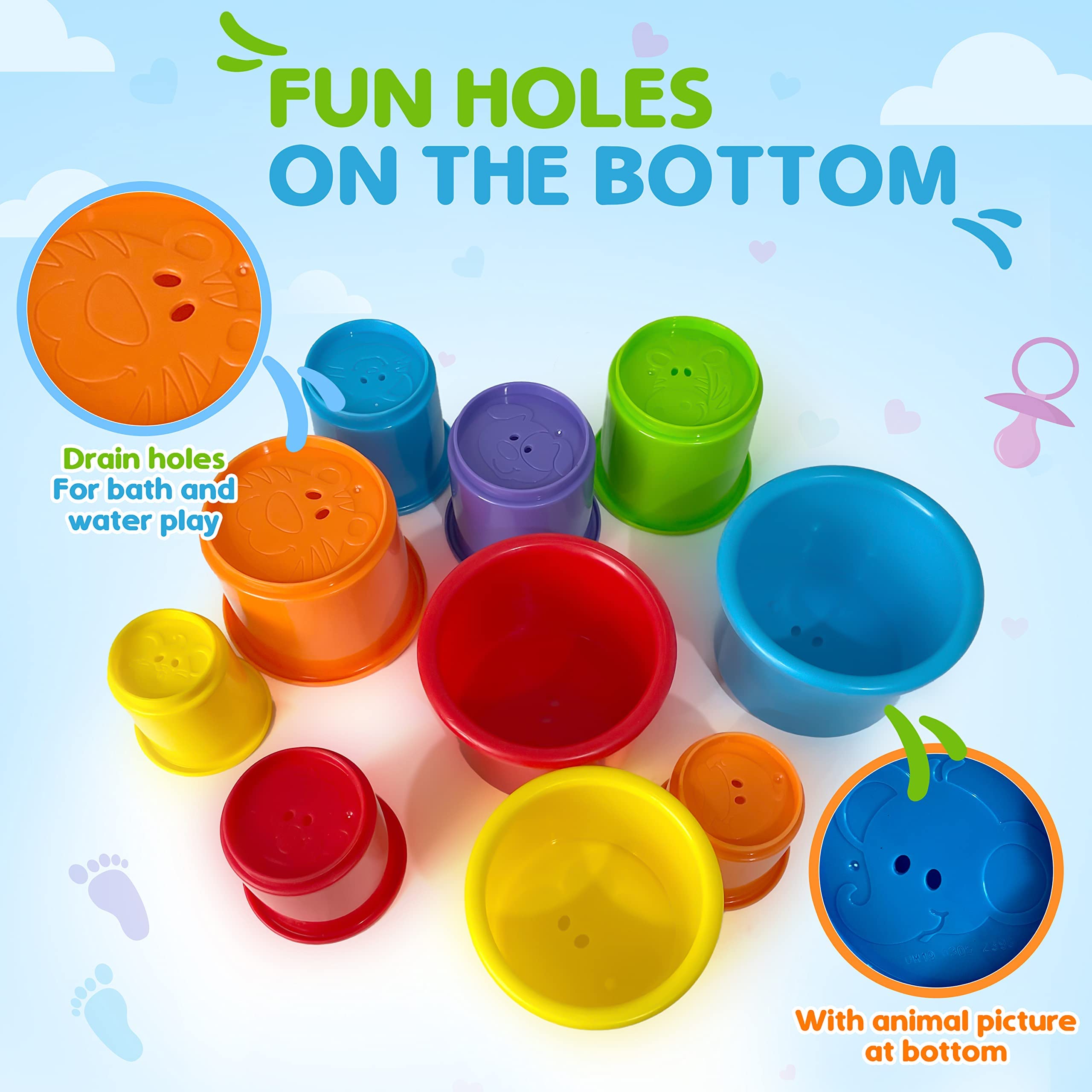 KIDSTHRILL Montessori-inspired cups encourage fine motor play.