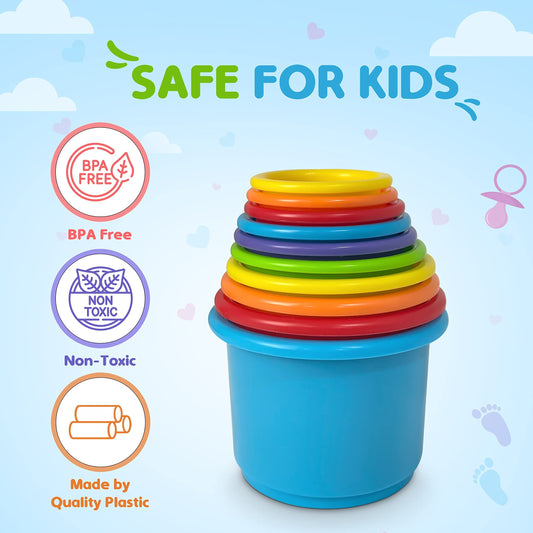 KIDSTHRILL tall stacking tower reaching up to 63.5 cm.