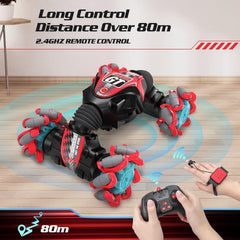 Kidstinct RC stunt car with LED lights and music enhances night play