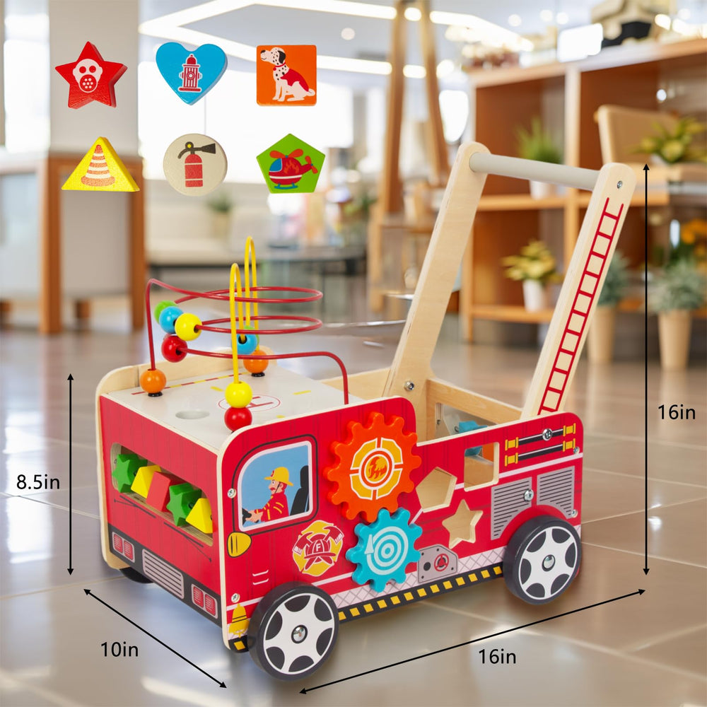 KIDS TOYLAND baby walker with shape sorting beads promotes hand-eye coordination.