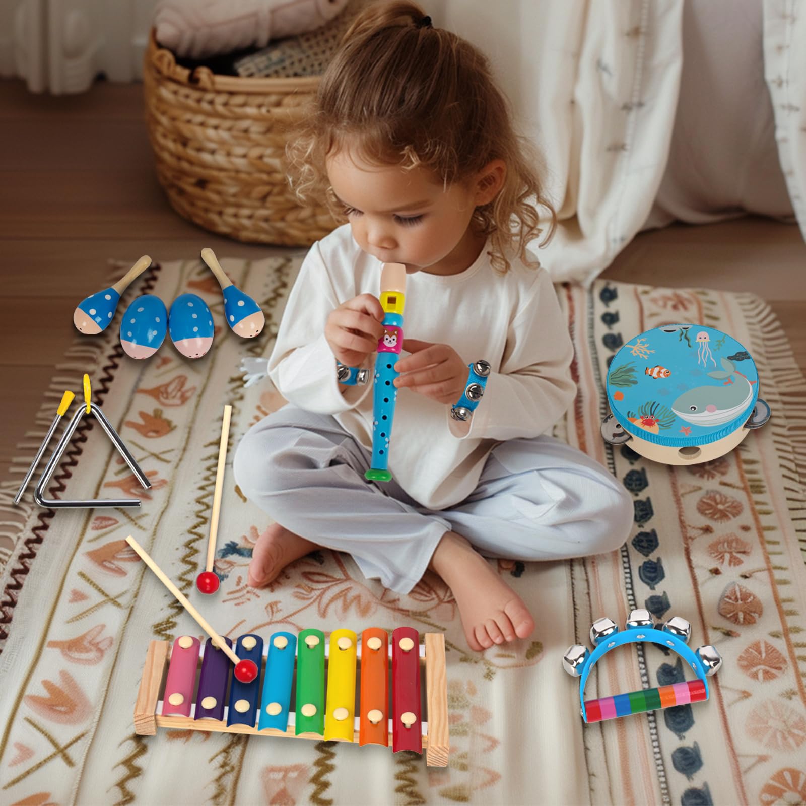 KIDS TOYLAND gift-ready wooden instruments in a box for easy gifting.