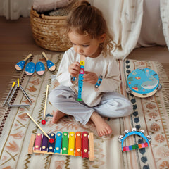 KIDS TOYLAND gift-ready wooden instruments in a box for easy gifting.