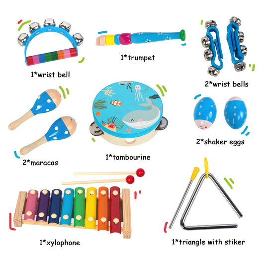 KIDS TOYLAND toddler drum set encourages early music making at home.