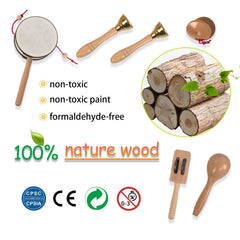 KIDS TOYLAND wooden castanet supports gentle percussion learning.