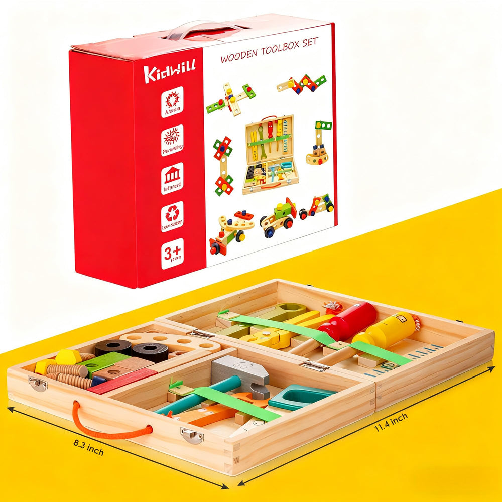 KIDWILL assembly pieces and nuts support model-building practice.