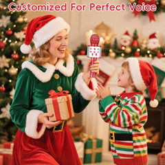 Accessories included with KidWill red karaoke microphone kit