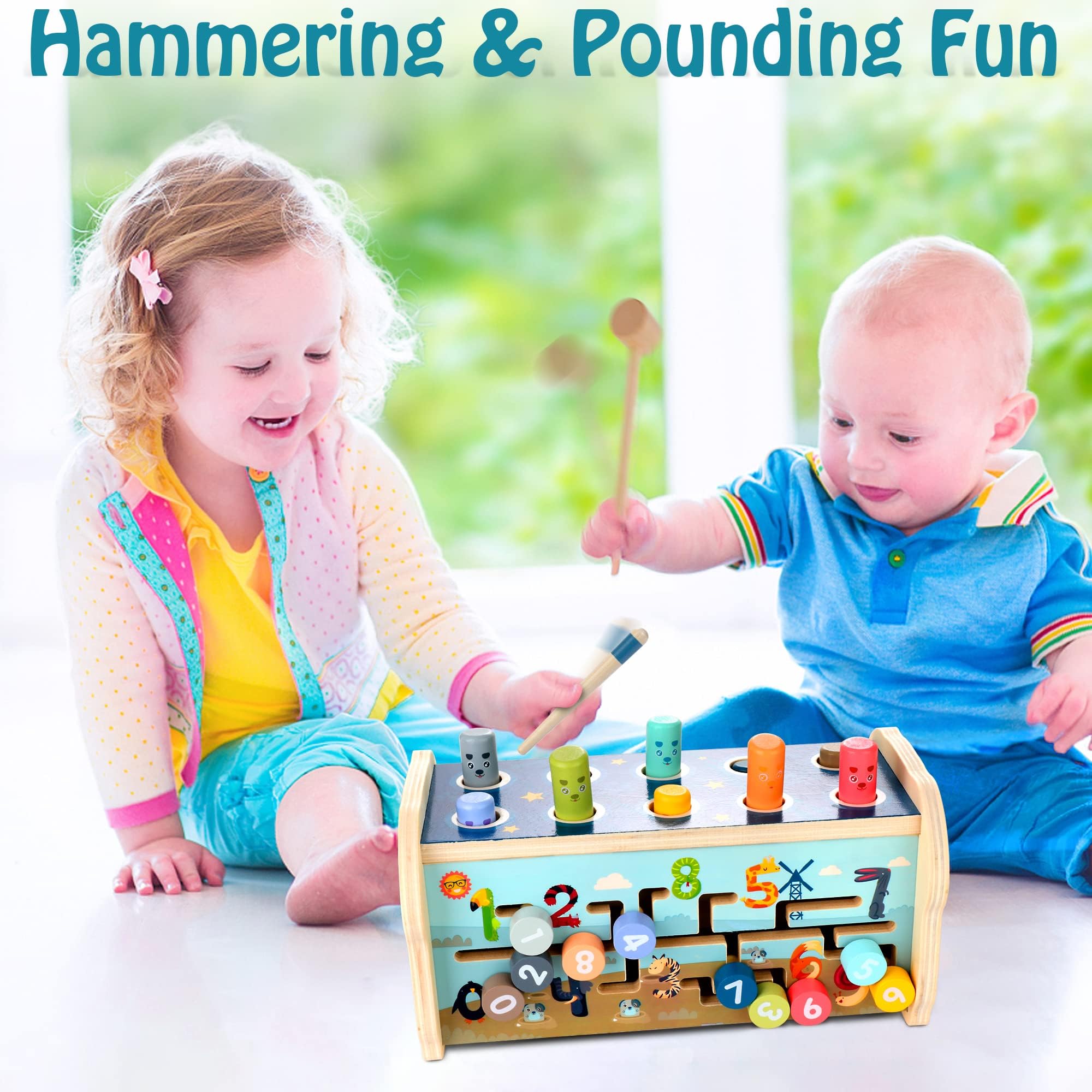 KIDWILL two hammers and mallets support shared, cooperative play.