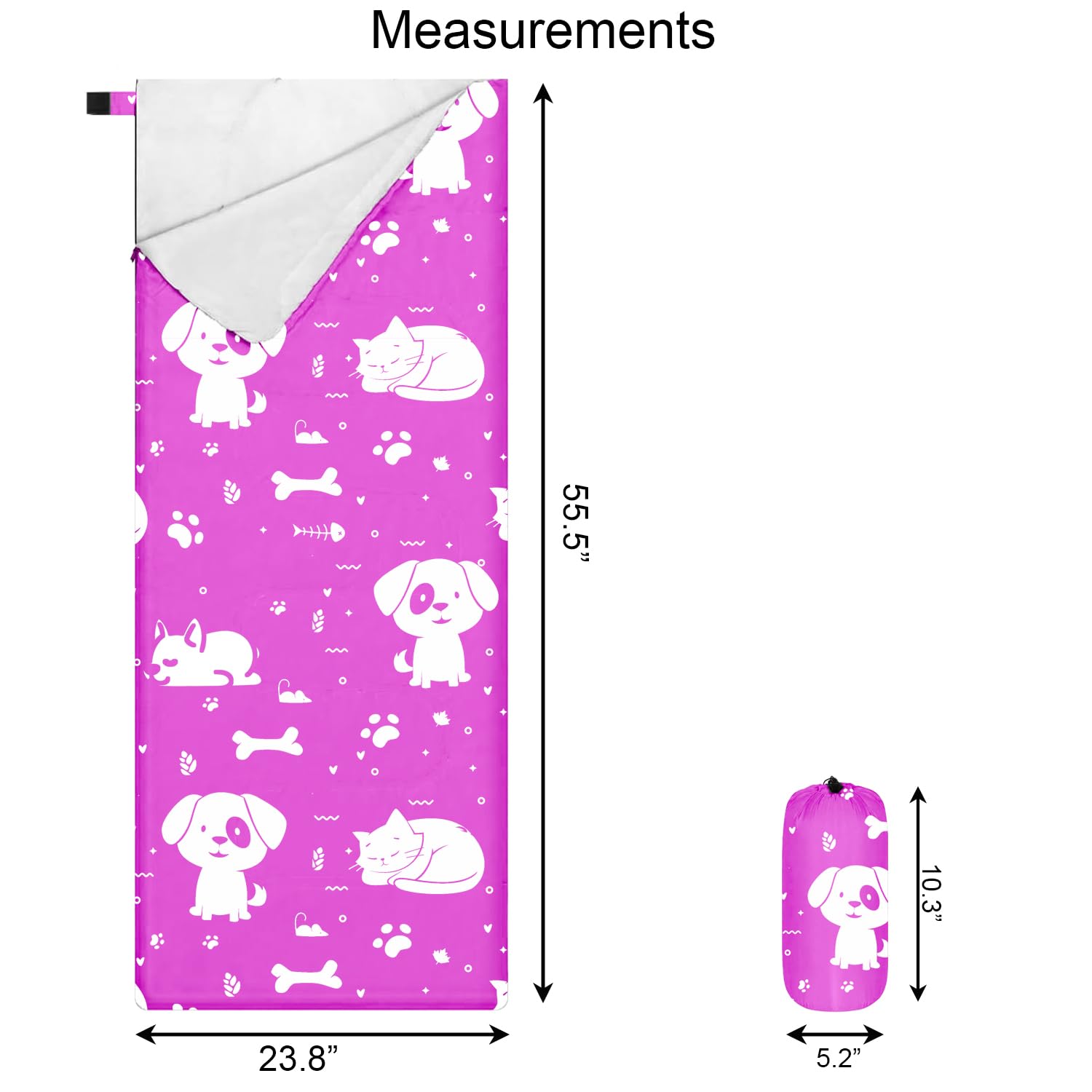 KidzAdventure Best Friends girls sleeping bag with bright pink theme.