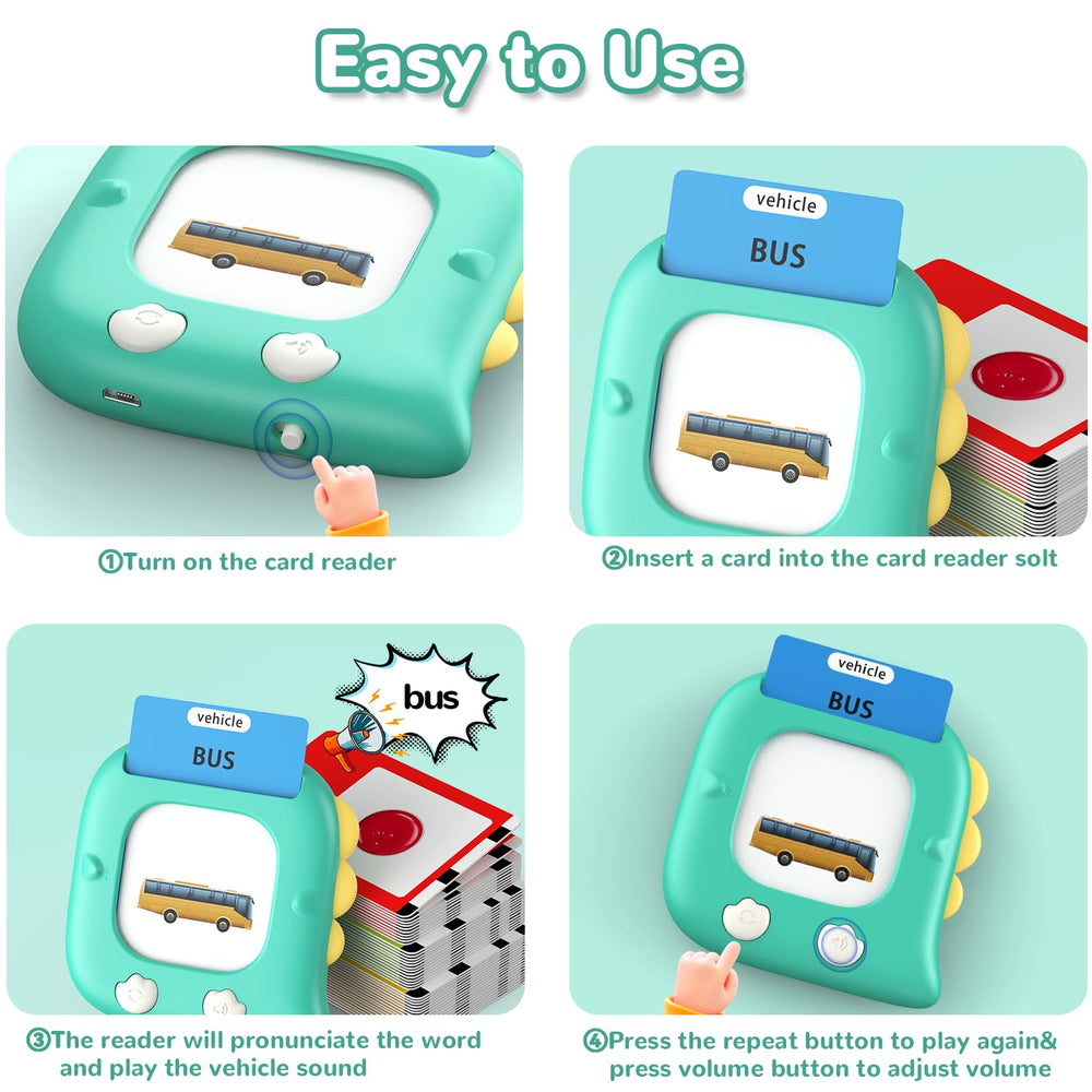 Kidz do Talking Flashcards USB charging cable and guide for quick setup.