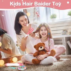 kidzkube three-strand twist head enables diverse braid patterns for budding stylists