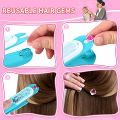 Kidzkube Hair Gem Refill Package with 24 rhinestones for versatile looks.