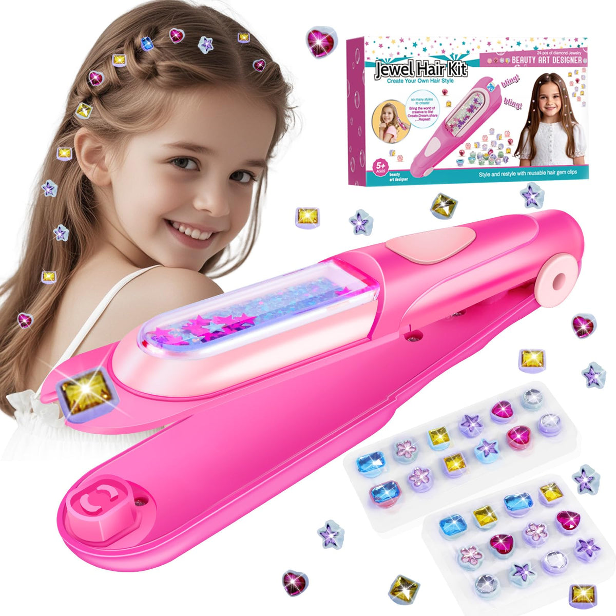 Kidzkube Hair Gem Stamper Tool adds sparkle for playful at-home styling