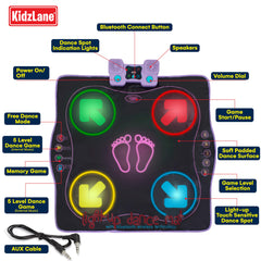 Kidzlane dance mat five difficulty levels grow with kids' skills.