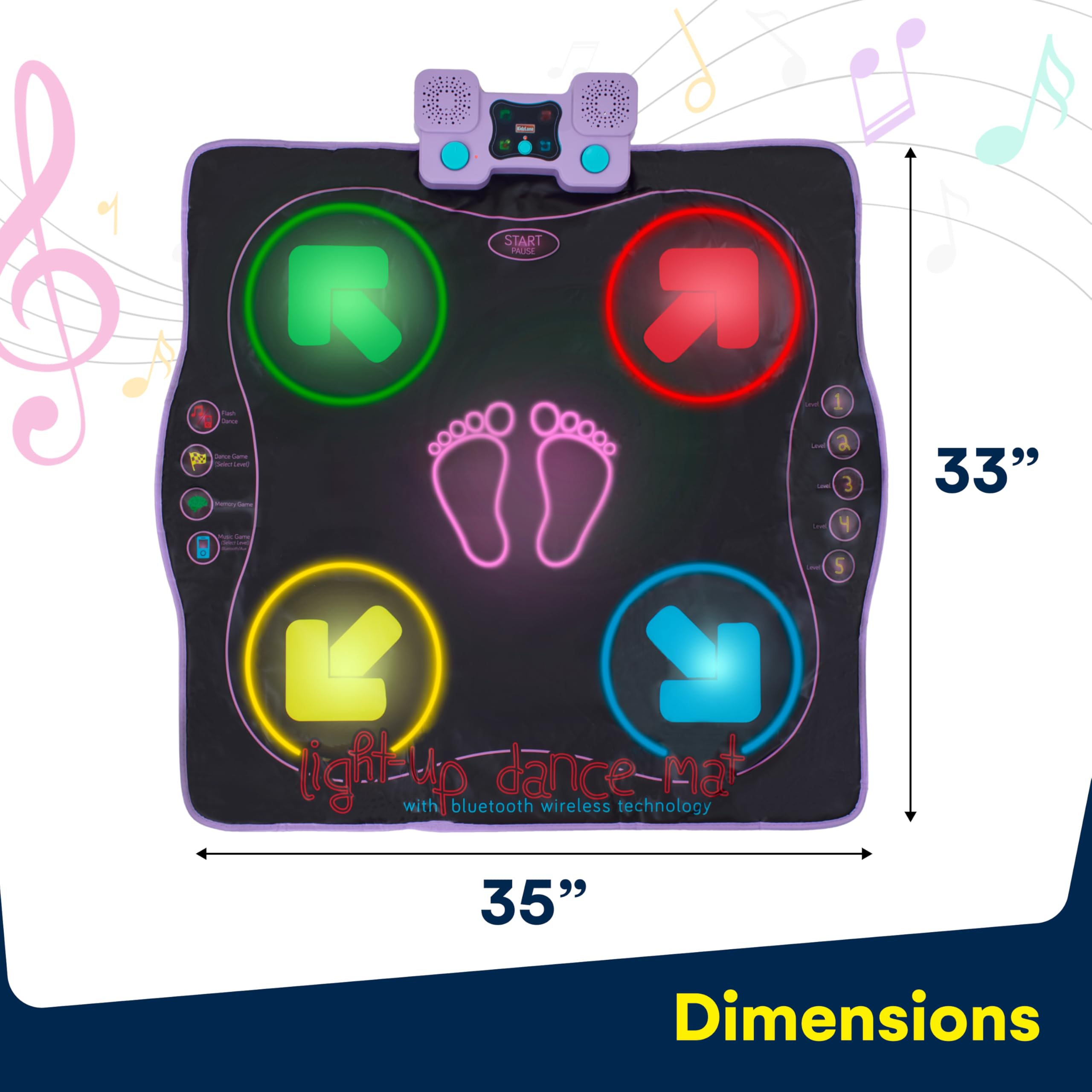 Kidzlane dance mat foldable design with durable surface withstands energetic routines.