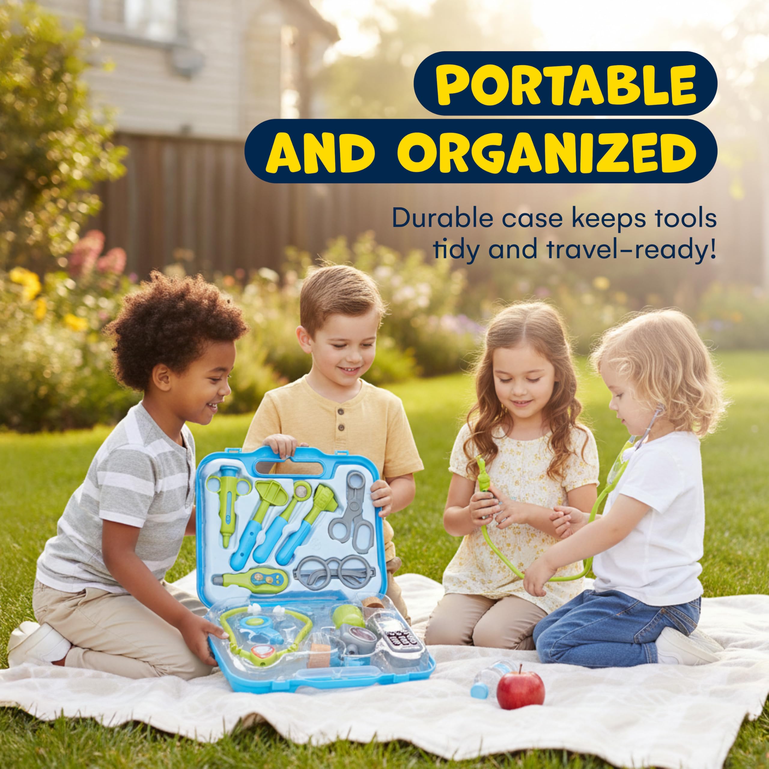 Kidzlane Doctor Kit durable plastic construction supports lasting play