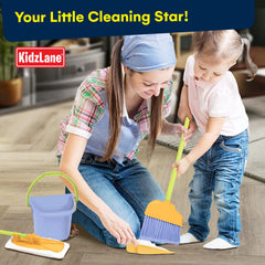 Kidzlane dustpan helps tidying up pretend rooms and fine motor control.