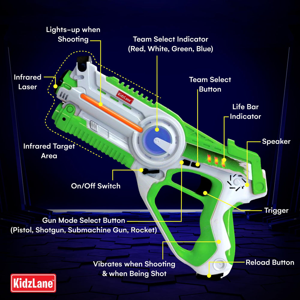 Kidzlane laser tag rocket adds explosive-style team battles.