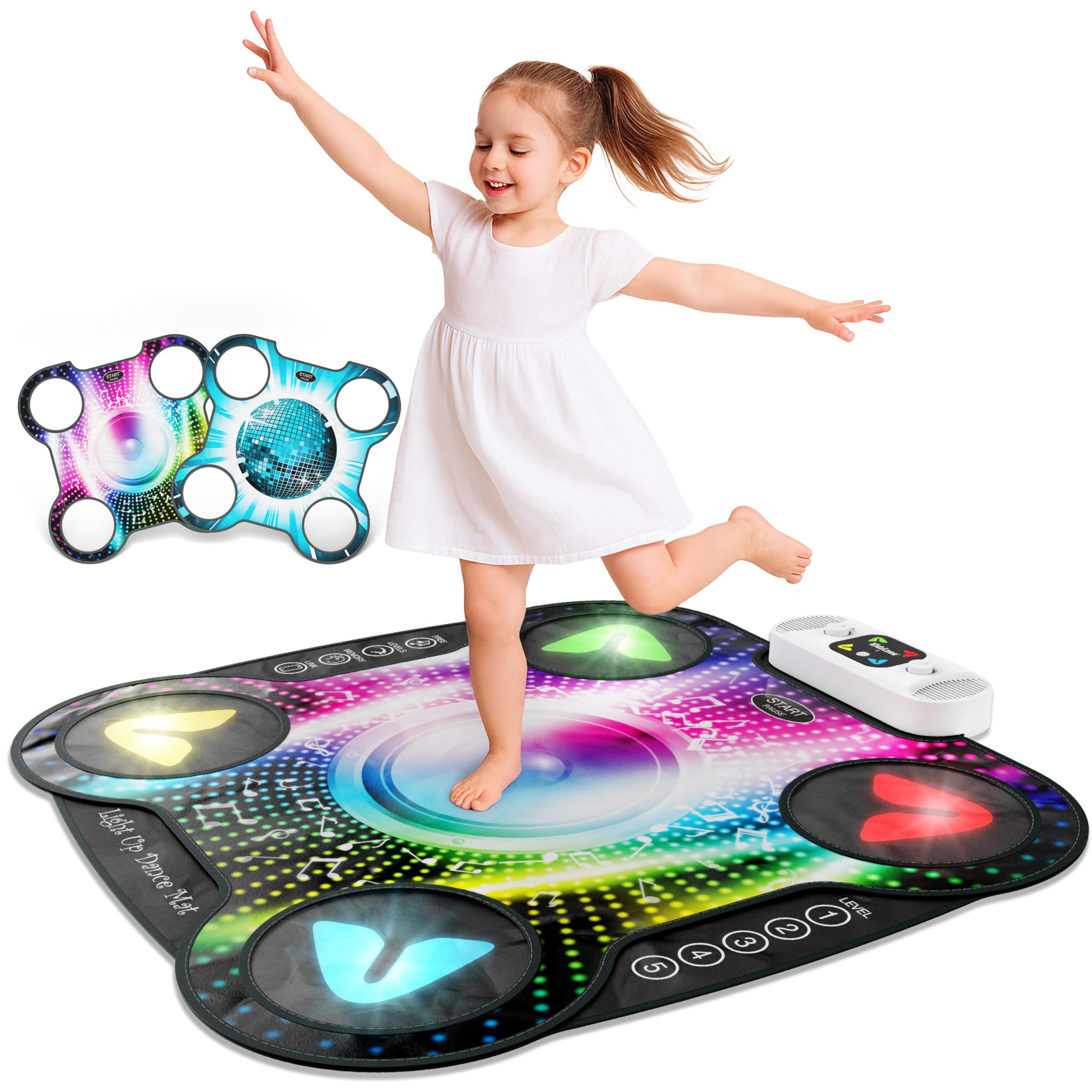 Kidzlane light up DJ dance mat with Bluetooth connection for wireless play and group dancing.