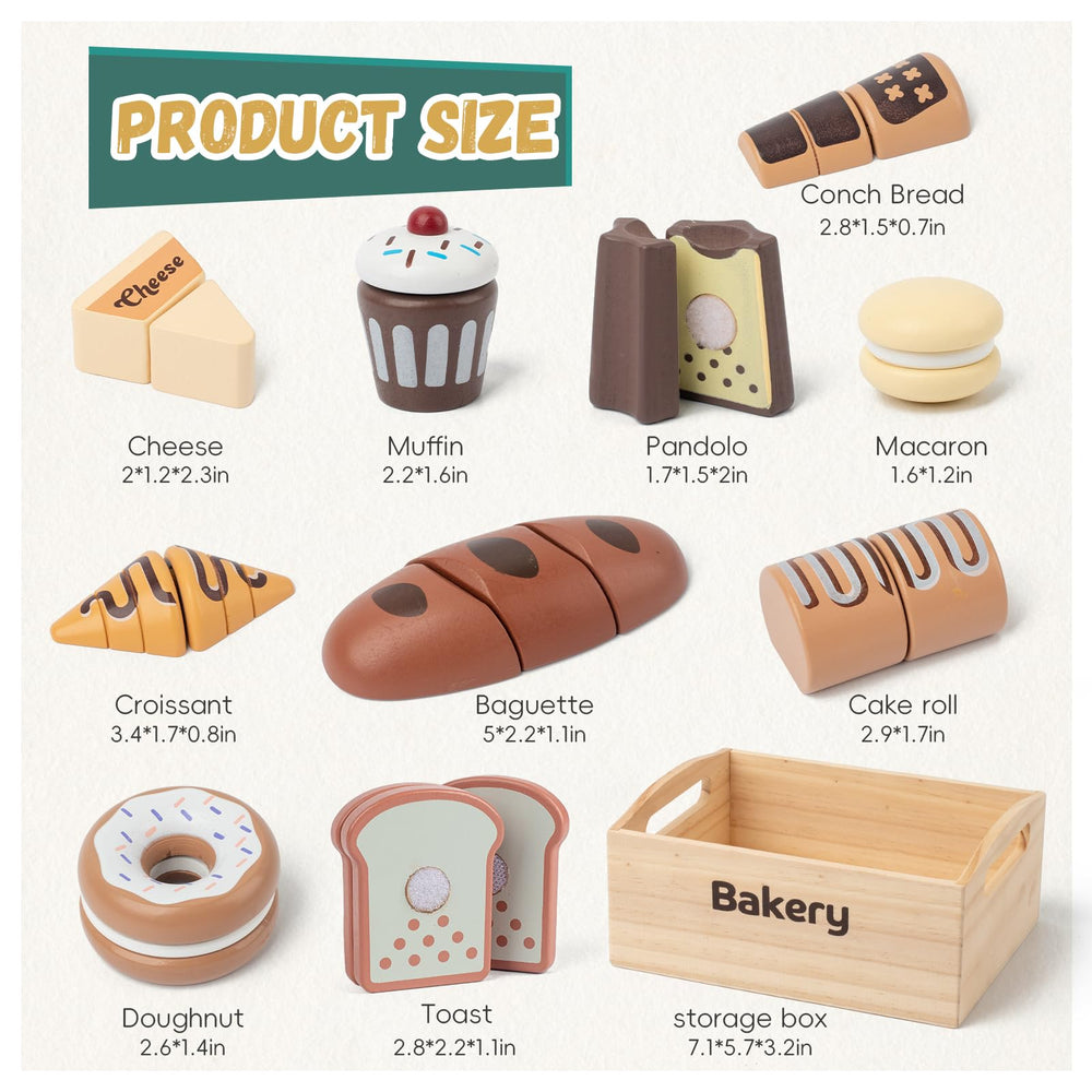 Kienvy wooden toast slice for roleplay and kitchen fun in a bakery set.
