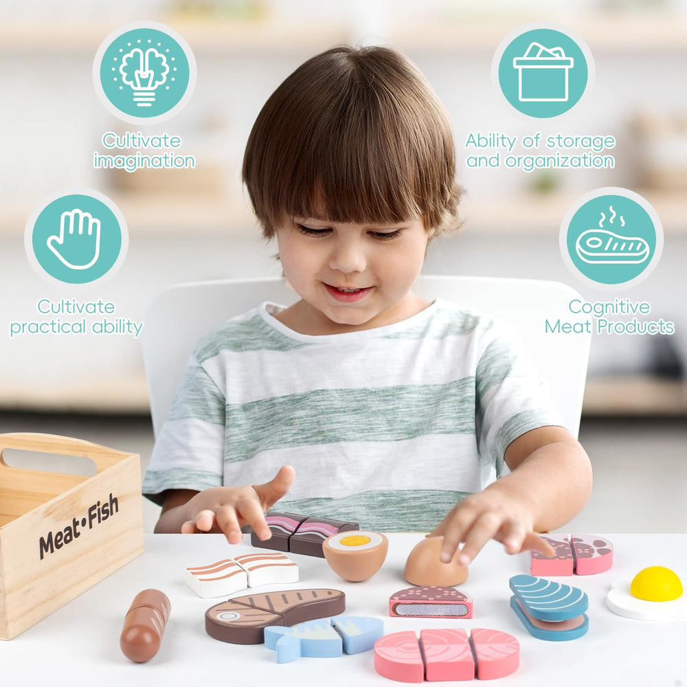 Kienvy mussel wooden play food for diverse pretend menus and sensory exploration.