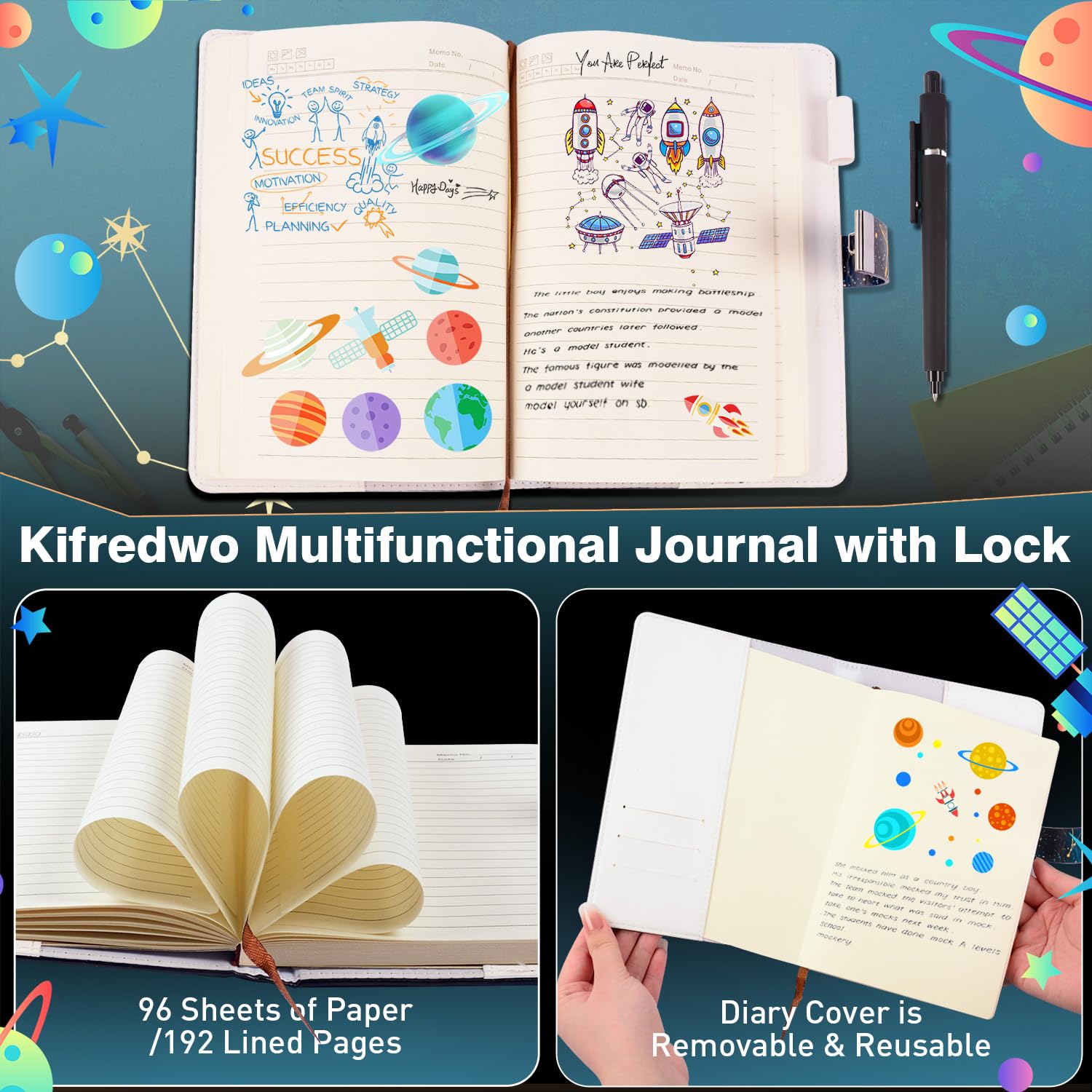 Kifredwo diary ideal for travel and school adventures