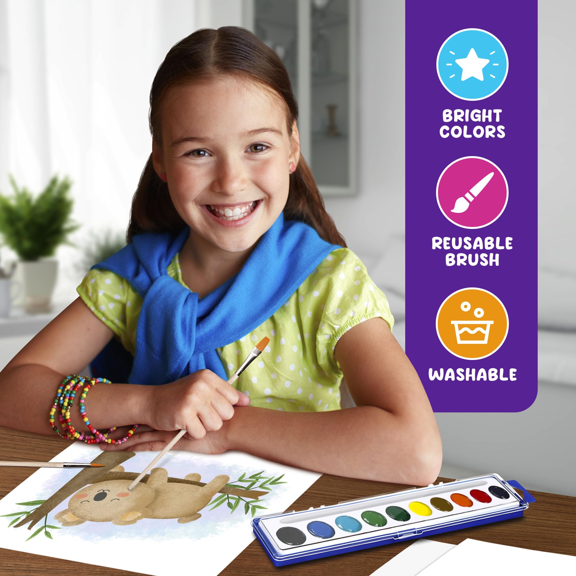 Kiggos travel watercolor kit compact for on-the-go creativity.
