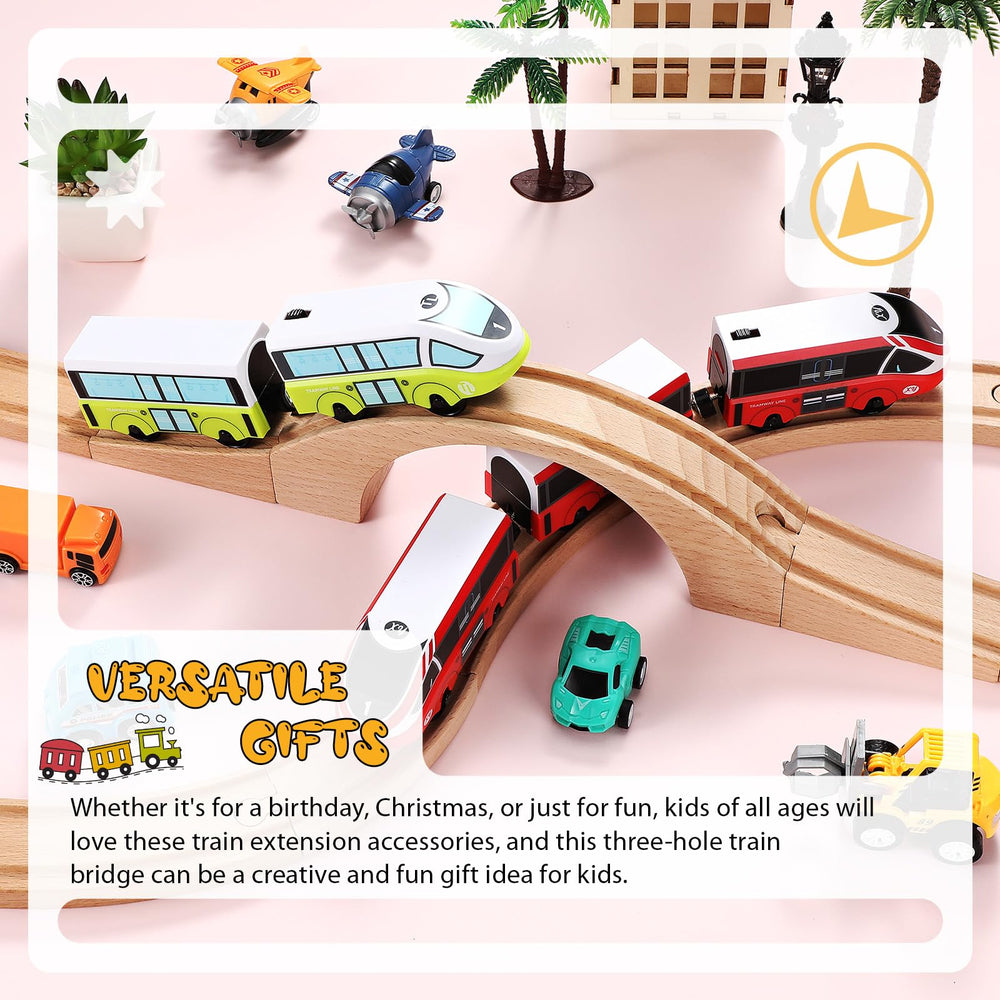 Kigley wooden bridge for imaginative play: invites kids to build unique routes