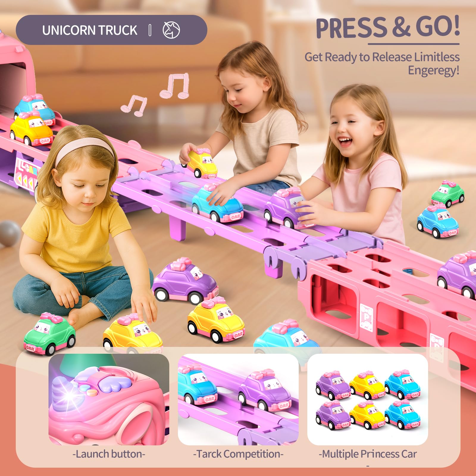 Kigwux detachable track container storage keeps cars organized.