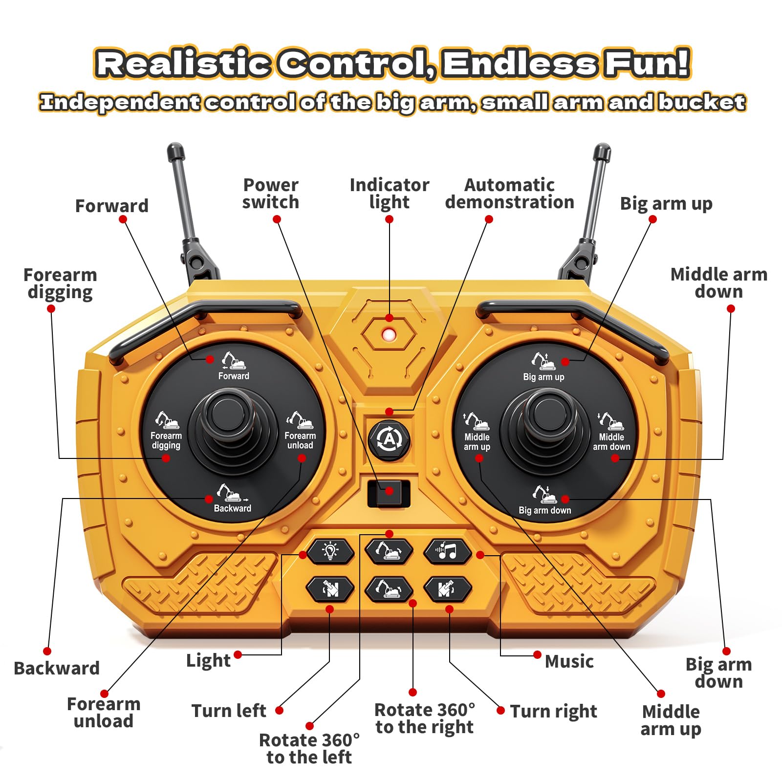 Kigwux RC excavator supports outdoor adventure and learning through play.