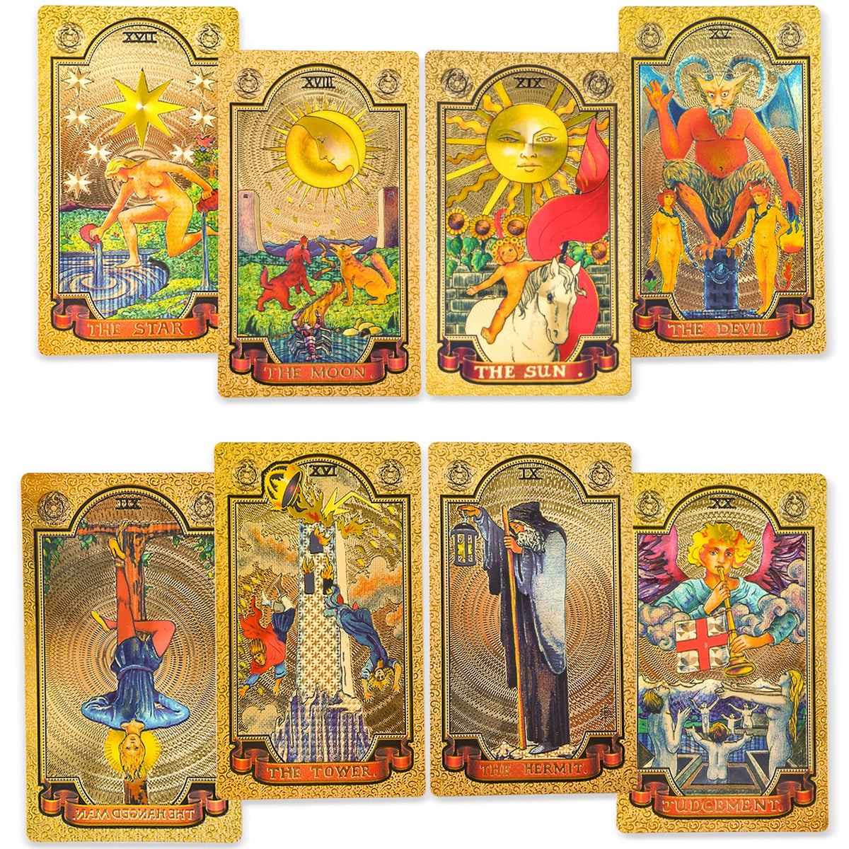 KIINO 78 gold-foil tarot card front with luxurious design for focused readings
