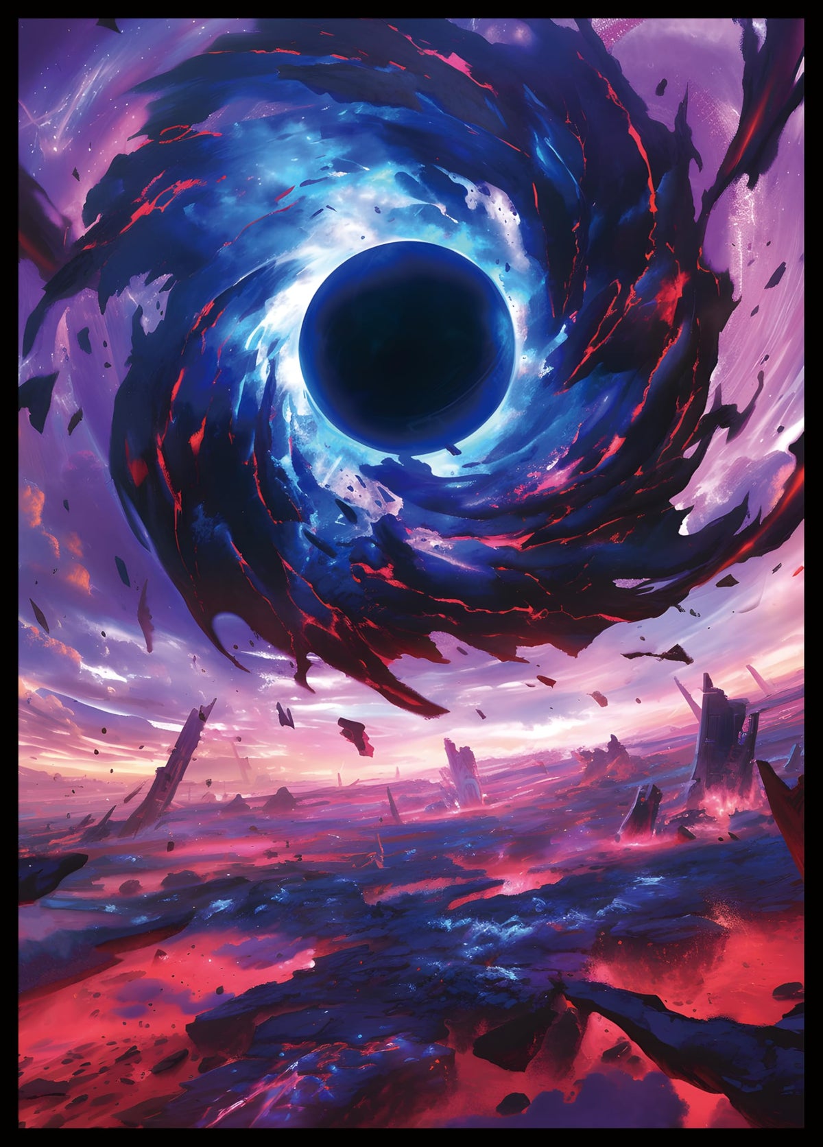 Kiiransr Black Hole Damnation sleeve front art provides crystal clear card visibility.