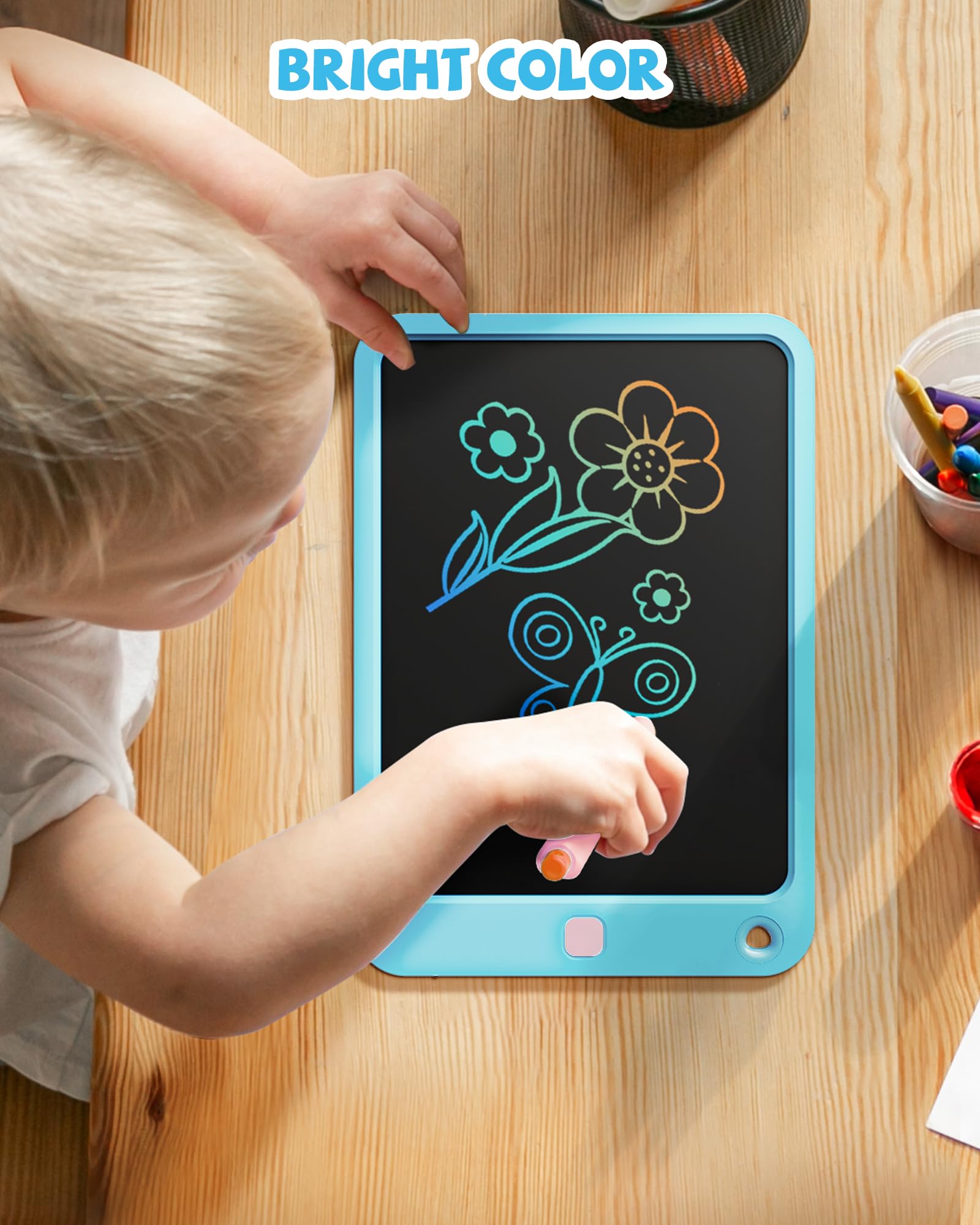 Kikapabi colorful screen doodle board in use supports creative learning without mess.