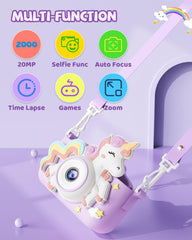 Kikapabi Kids Camera cartoon sticker frames add playful flair.